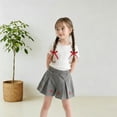 thumbnail image 2 of RMGVDSD Pleated Denim Skirts For Girls Casual Mini Summer Heart Printed A Line Flared Elastic Waist Loose Fit Party Kids Fashion Cute Comfortable Skirts,18-24 Months, 2 of 3