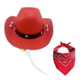 thumbnail image 2 of Stylish Cowboy Dog Costume Hat and Scarf Set - Breathable, Adjustable, and Comfortable for Small, Medium, and Large Dogs, 2 of 5