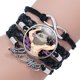 thumbnail image 3 of Pulsera trenzada de Anime Demon Slayer, brazalete de cuero y cristal de Kimetsu No Yaiba, Kamado, Tanjirou, cabujón de dibujos animados, regalo de joyería, 3 of 5