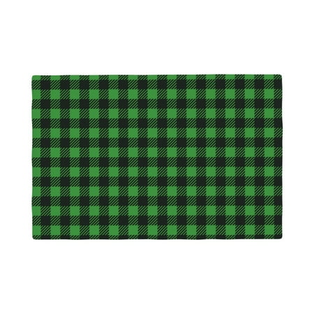 

Placemats Set of 6 Green Gingham Buffalo Plaid Place mats for Dining Table Indoor/Outdoor Cute Heat Resistant Washable Table Mats(18 x 12 )
