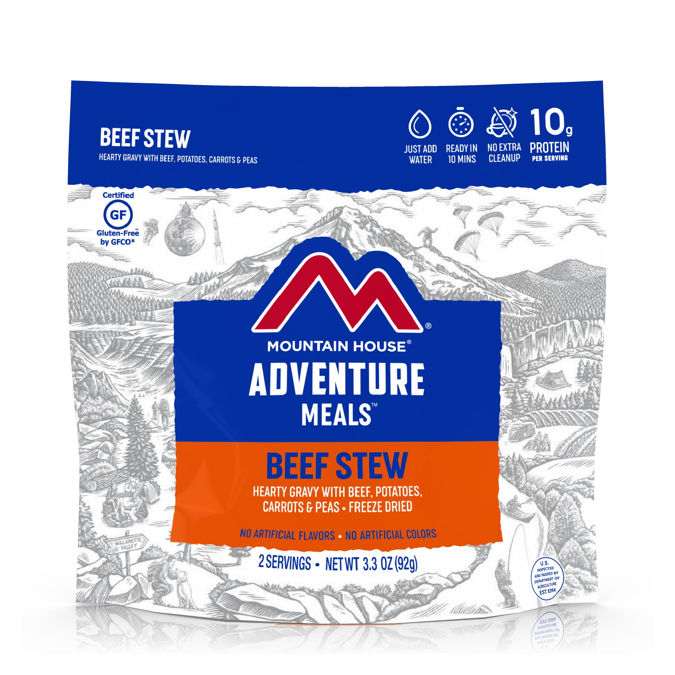 Mountain House Beef Stew 1 pouch 2 serv Survival Hiking Camping Emergency Foods 