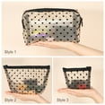 thumbnail image 5 of Unique Bargains 3pcs Heart Shape Print Mesh Makeup Bag Clear Makeup Pouch w Zipper Beige, 5 of 7
