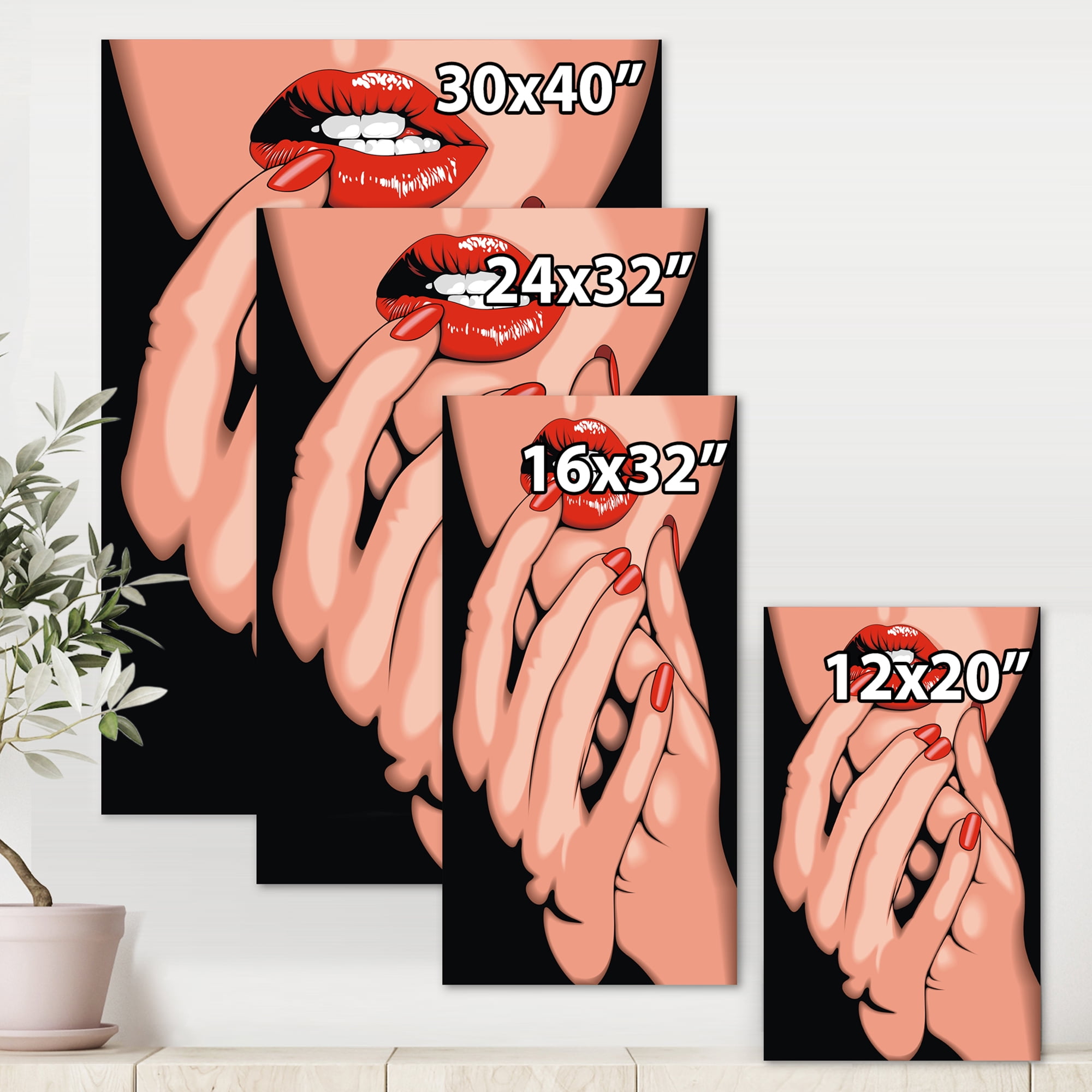 Designart ' Portrai Of A Young Modern Girl ' Modern Canvas Wall Art Print