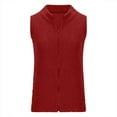 thumbnail image 5 of Lovskoo Womens Fuzzy Sherpa Fleece Jacket Lightweight Vest Cozy Stand Collar Sleeveless Cardigan Zipper Waistcoat Outerwear With Pocket Red, 5 of 6