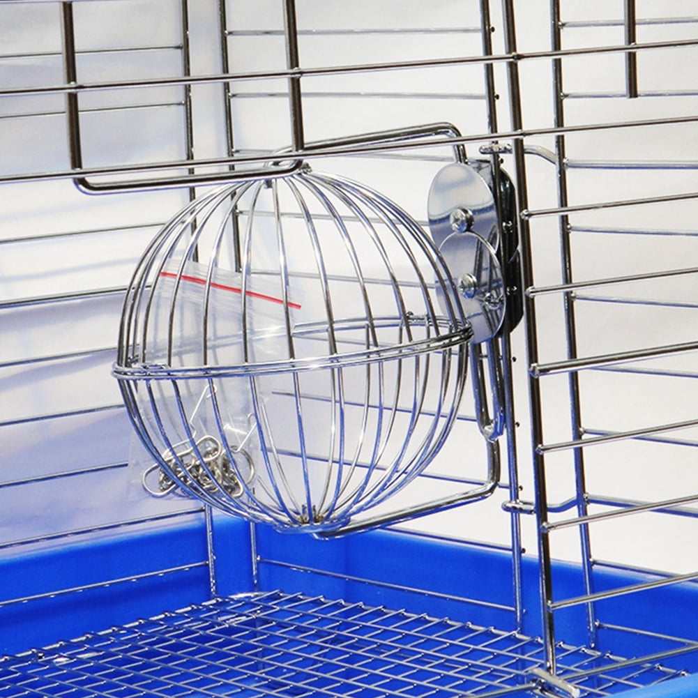 13CM Stainless Steel Rabbit Feeder Ball Dish Pet Bunny Hay Grass Shelf