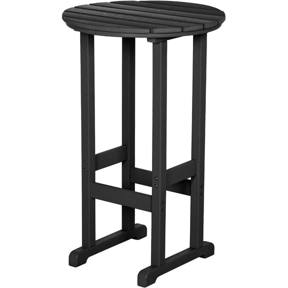 Nalone 40" Outdoor Bar Table, All Weather HDPE Bar Height Patio Table Counter Round Patio Cocktail Bar Table, Tall Bistro Table Pub Table for Deck, Porch, Backyard, Garden (Black)