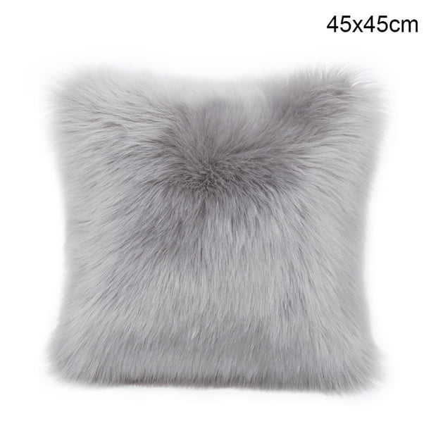 Funda de almohada mullida, funda de cojín de felpa larga y suave, funda de almohada decorativa para sofá, sofá, cama, silla, 45x45cm Guardurnaity LF0207-04B