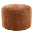 thumbnail image 5 of Zesthouse 22.6" Wide Round Ottoman, Modern Ottoman Coffee Table for Living Room, Chenille Fabric Couch Foot Rest, Upholstered Footstool for Makeup Room, Bedroom, Entryway, Brown, 5 of 9