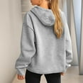 thumbnail image 3 of YODETEY Womens Sweatshirts Hoodies, No Boundaries Drawstring Casual Long Sleeve Textured Knit Loose Hooded Sweatshirt with Pocket, Hoodies for Women,Gray,XL, 3 of 6