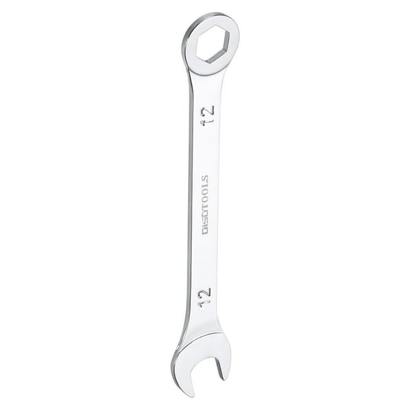 Unique Bargains 12mm 6-Point Thin Combination Wrench Double Ended Box and Open End Chrome Plated Steel, Silver