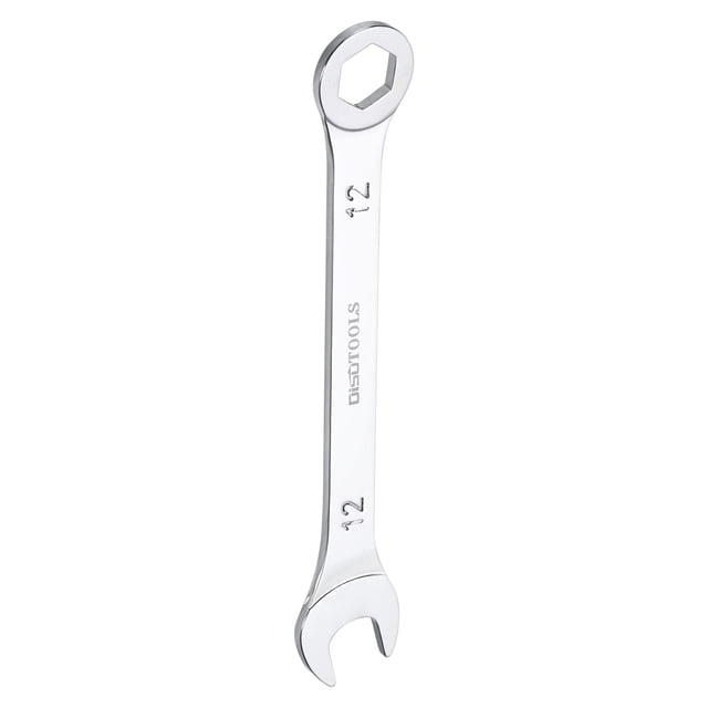 Unique Bargains Clé à Combinaison Fine 12mm 6 Points Boîte Double Extrémité et Acier Chromé, Argent