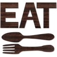 thumbnail image 1 of Carolilly EAT Sign for Kitchen Decor, Rustic Fork and Spoon Wall Art Wood Sign, 1 of 7
