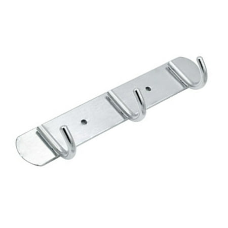 

Worallymy Space Aluminum Hooks Bar 3 Hooks Hat Clothes Robe Holder Rack Wall Mounted Bathroom Kitchen Hanger