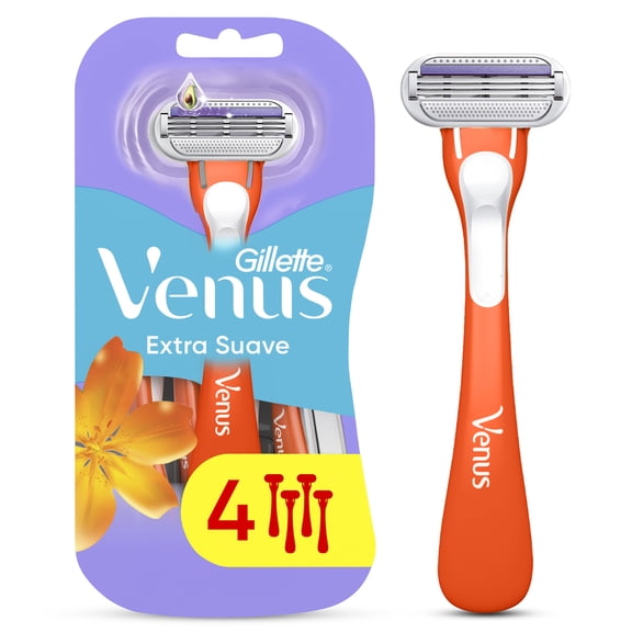 Rastrillo para Mujer Gillette Venus Extra Suave con 3 Hojas para Depilar 4 pzas