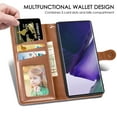 thumbnail image 5 of Wallet Case for Samsung S22 Ultra Magnetic Clasp Folio Kickstand Premium Leather Case with Hand Strap, [RFID Blocking] Credit Card Slots Shockproof TPU Inner Cover for Samsung Galaxy S22 Ultra, Brown, 5 of 9