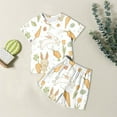 thumbnail image 3 of Easter Shirt for Boys Cute Bunny Print Short Sleeves Crew Neck Tops & Shorts 2 Pieces Set for Boys & Girls Color White Size 5-6 Years, 3 of 7