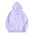 thumbnail image 7 of Wangmeiwg Women's Sweatshirts Women's Casual Hoodie With Bow Print Autumn Winter Pullover Sweatshirt for Comfort and Style Light Purple S, 7 of 7