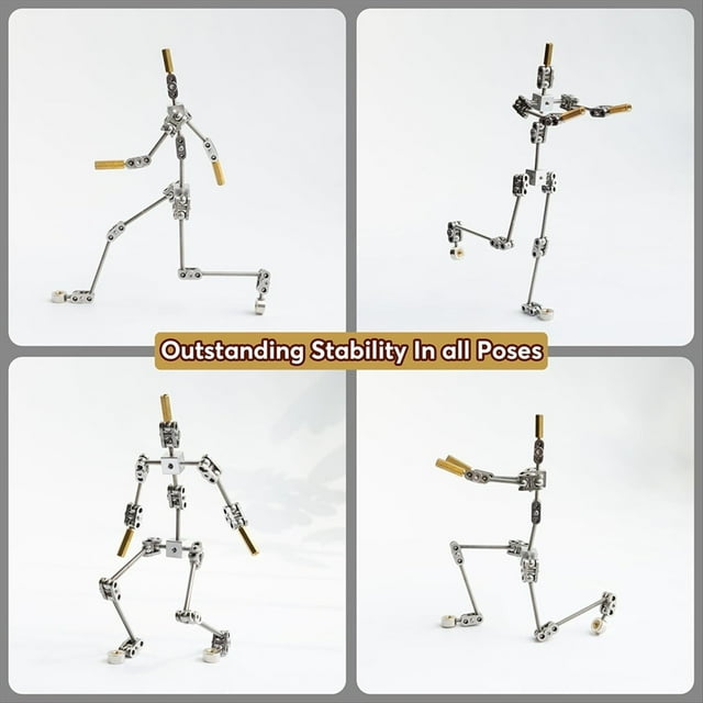Kit de Armadura: Esqueleto de Marioneta de Metal para Armar, Fácil de Armar, Diseño de Personaje Animado, para Animación Stop Motion