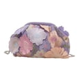 thumbnail image 3 of Bolso de mano tipo clutch con bordado floral y cadena extraíble para mujer. Púrpura, 3 of 9