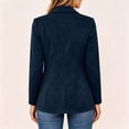 thumbnail image 5 of Womens Faux Suede Blazer Business Casual One Button Slim Suit Jackets Lapel Collar Solid Color Trendy Outfits Navy S, 5 of 9
