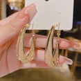 thumbnail image 3 of harmtty 1 Pair Hoop Earrings High-end Shiny Contrast Color Round Circle Dangle Earrings Daily Jewelry, 3 of 8