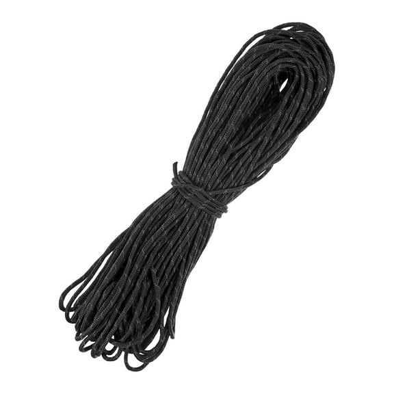 Uxcell 2 MM 98FT Reflective Guyline Camping Paracord [1PCS] - 3 Strand Cord for Camping Tents and Tarps [Black]