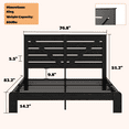 thumbnail image 7 of PAPROOS King Bed Frame with Headboard, Farmhouse King Bed with Charging Station and Touch Lamp, Wood Platform Bed with Metal Slats, No Box Spring Needed, Noise Free, Black, 7 of 7