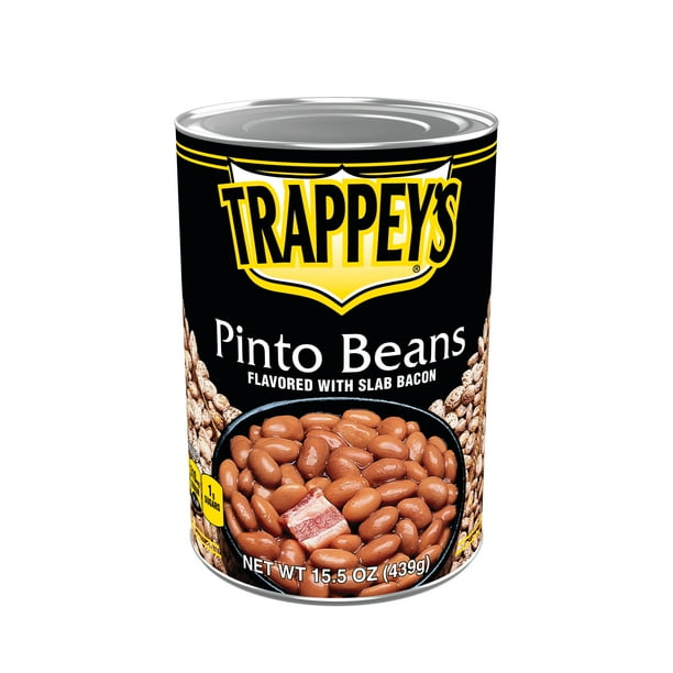 Trappey’s Pinto Beans Flavored with Slab Bacon, Canned Beans, 15.5 oz
