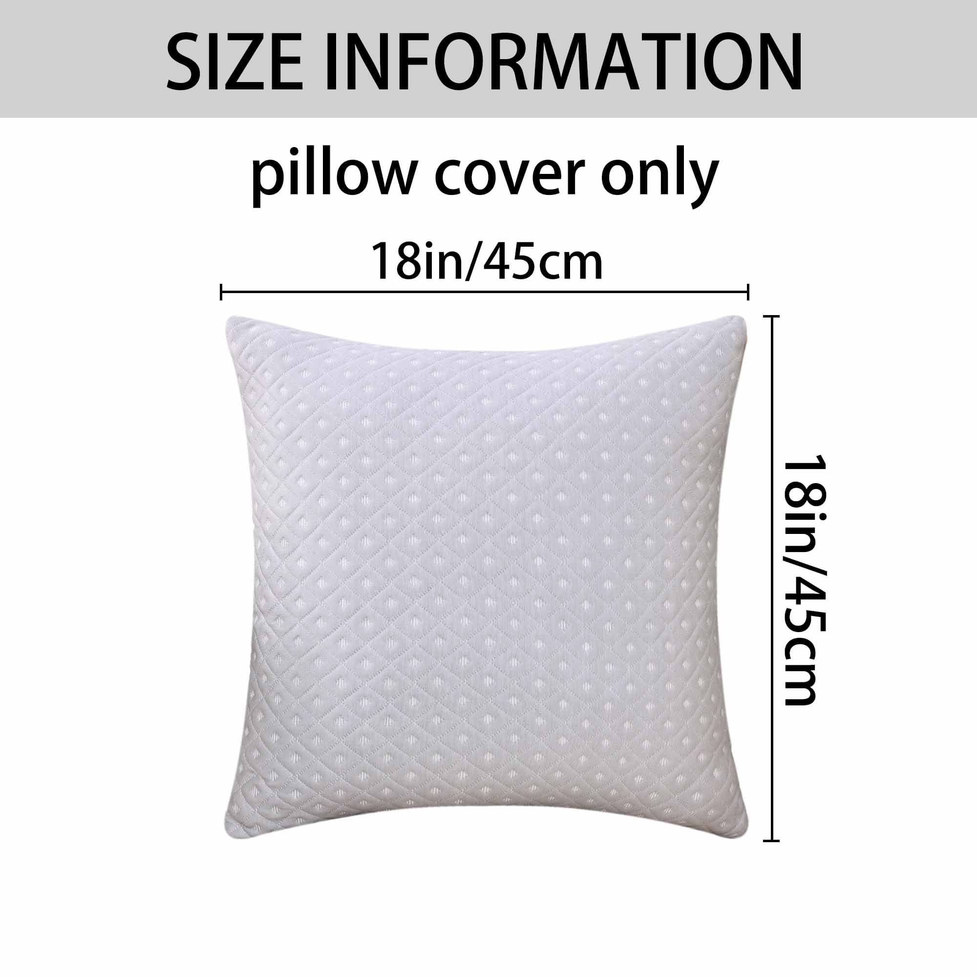 Unique Bargains Set of 2 Soft Modern Geometric Pillow Cushion Cases Light Gray 18" x 18"