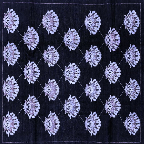Ahgly Company Indoor Square Abstract Blue Modern Area Rugs, 3' Square