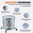 thumbnail image 4 of KFFKFF Oil Disposal Unit, 8 Gallon Capacity, Mobile Base with Wheels, Durable Carbon Steel, Anti-Rust Finish, Secure Lid with Clamping Clips, Includes Filter Bag, Grey, 4 of 9