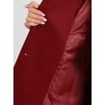 thumbnail image 5 of INSPIRE CHIC Women's Notched Lapel Long Sleeves Double Breasted Winter Trenchcoat M Dark Red, 5 of 6