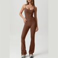 thumbnail image 2 of MSJUHEG Jumpsuits For Women Dressy Crewneck Sweatshirts Jumpsuits For Women Spaghetti Straps Scoop Neck Bodycon Full Length Casual Unitard Playsuit Joggers For Women Brown Xl, 2 of 8