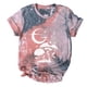 thumbnail image 5 of Puntoco Blusa de manga corta con cuello redondo y estampado de corbata suelta para mujer Puntoco Puntoco-6770, 5 of 9