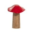 thumbnail image 6 of Mushroom Toadstool Figurine for Home Decor - Wooden Boho Accent Sculpture for Shelf, Coffee Table, Bathroom or Living Room Accent - Ornaments Display for Bathroom, Console and Mantel - 6", Red, 6 of 13