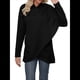 thumbnail image 3 of Sudadera Holgada con Capucha y Larga para Mujer, de Color Liso e Irregular Negro XL, 3 of 9