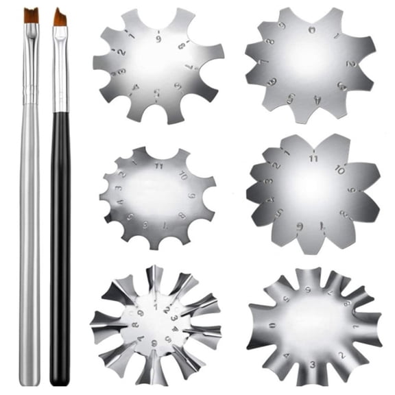 Stainless Steel French Line DIY Tool Kit with 8 PC Mould Design for Effortless Manicure