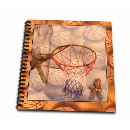 3dRose Girl Playing Basketball - Mini Notepad, 4 by 4-inch
