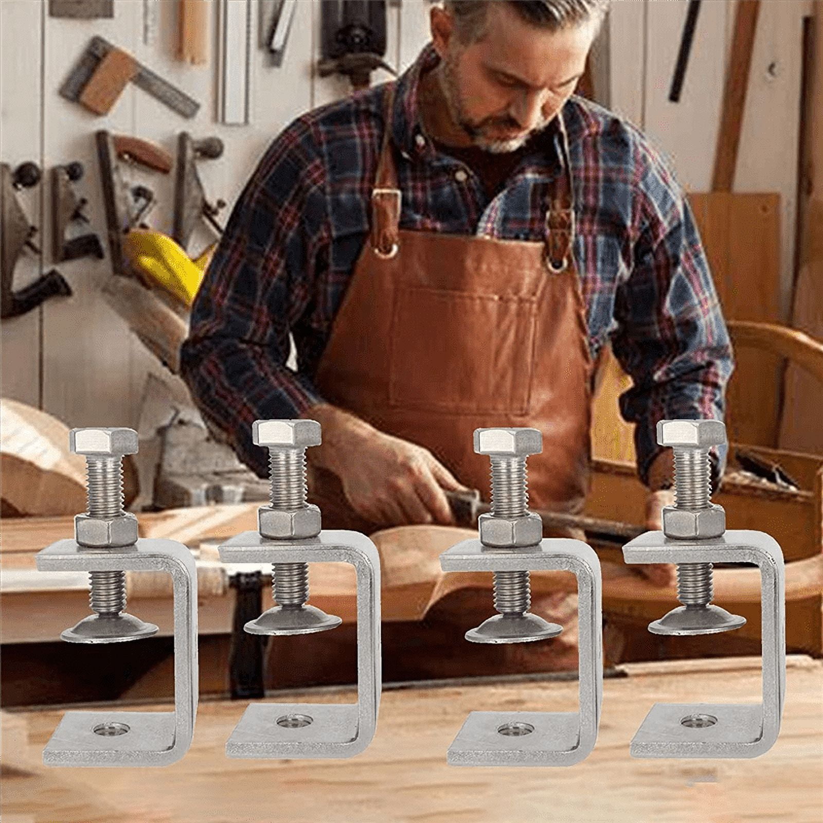 Heavy Duty 304 Stainless Steel Clamps, Small Metal Clamps with Screws, Wide Jaw Open Clamps 65mm (4 Pieces)