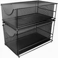 thumbnail image 3 of Mesh Steel Cabinet Organizer Set with 2 Pull Out Drawers - Black, 3 of 7