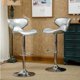 thumbnail image 4 of Furniture Masaccio Cushioned Leatherette Upholstery Airlift Adjustable Swivel Barstool with Chrome Base, Set of 2, Red My Lux Decor Round, 4 of 14