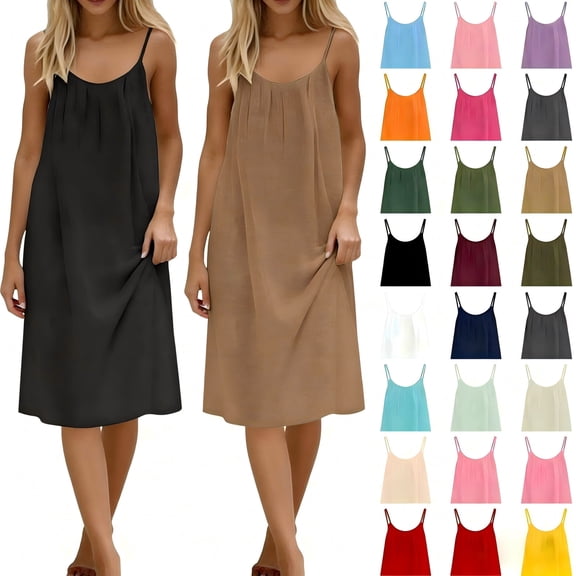 Tqcoqu Backless Casual Dresses for Women,Sleeveless Long Cami Lounge Backless Dress,Summer Loose Trendy Daliy Wear,Dark Gray,Women's S-XXXL