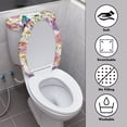 thumbnail image 3 of HELLHERO Toilet Seat Cover Hummingbird Flowers 2 Pcs Set Elastic Edge for Bathroom Home Elastic Bottom Bathroom Seat Covers, 3 of 4