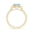 thumbnail image 2 of Angara Natural 1.6 Ct. Aquamarine with Diamond Halo Ring in 14K Yellow Gold for Women (Ring Size: 10), 2 of 9