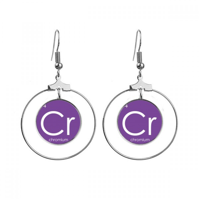 Química de metales de transición elementos periodo mesa cromo CR Los pendientes cuelgan del aro de la joyería del círculo de la gota Unbranded M