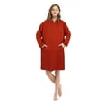 thumbnail image 2 of Flyingstar Woman Sweatshirt Dress, Casual Ladies Pullover, Juniors Hoodie Dress with Kangaroo Pocket, One Size, Red, 2 of 7