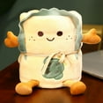 thumbnail image 3 of Cute Cartoon Blanket Flannel Skin Friendly Soft Tether Strap Design Sofa Blankets for Home Office, 3 of 5