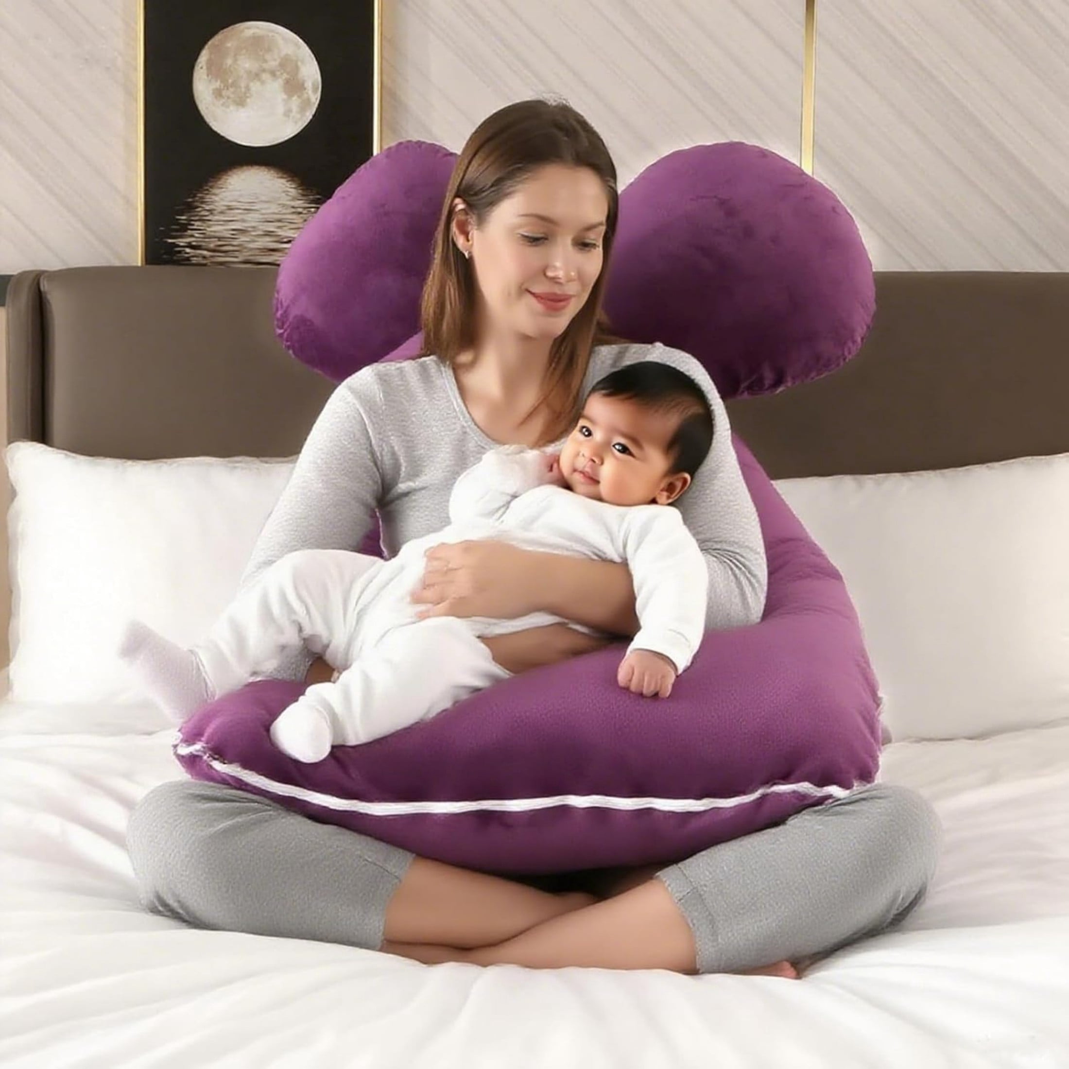 BATTOP Pregnancy Pillow,U-Shape Full Body Pregnancy Pillows for Sleeping with Removable Cover,Must Have Maternity Pillow,Support for Head,Back,Hips,Legs,Belly