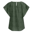 thumbnail image 6 of TANGNADE Women's Summer Plus Size Ruffle Sleeve Shirt Top Polka Dot Chiffon Blouse Green + XXL, 6 of 6