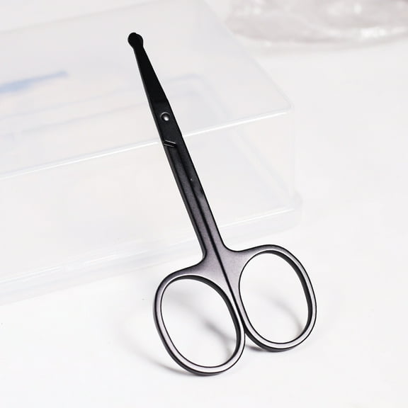 Eyelash Grooming Scissors, Eyebrow Comb, Small Size Black Stainless Steel Face Hair For Trimming Eyebrow Eyelash Lip Hair